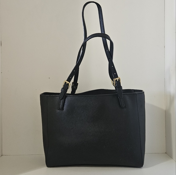 Like New!Tory burch Black leather Tote Bag - Picture 6 of 9